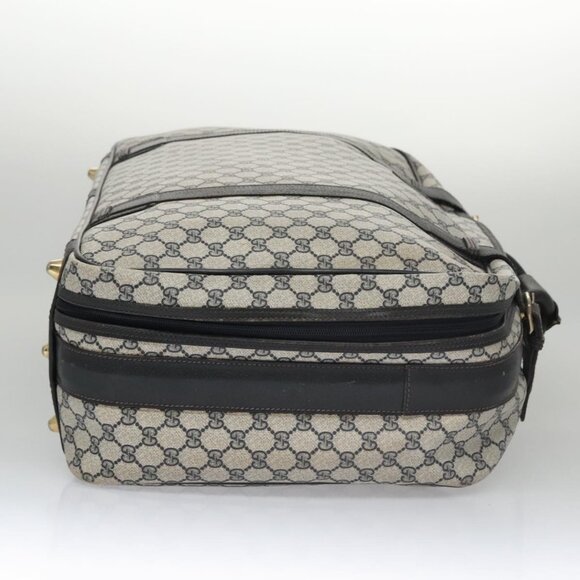 GUCCI GG Supreme Travel Case PVC Leather Navy Gold Auth - Picture 10 of 15